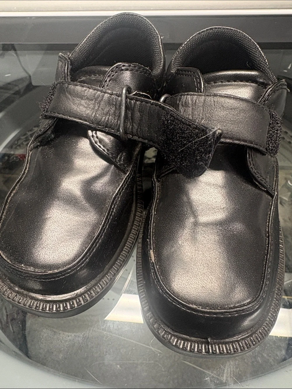 French Toast Boys Black Hook-and-Loop Dress Shoes